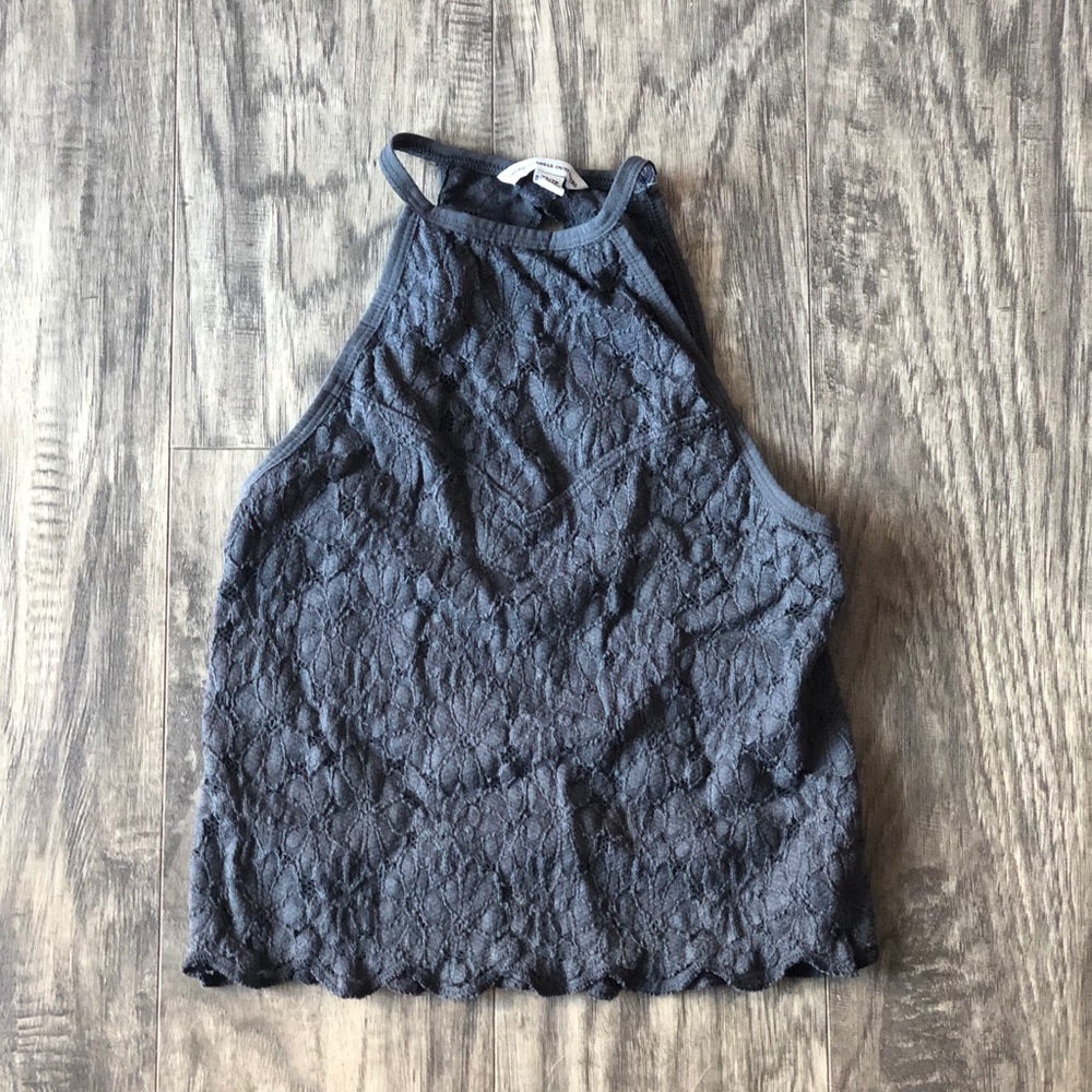 Grey Lace American Eagle Crop Top